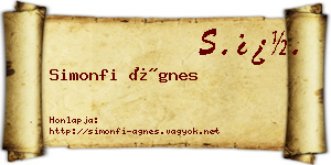 Simonfi Ágnes névjegykártya